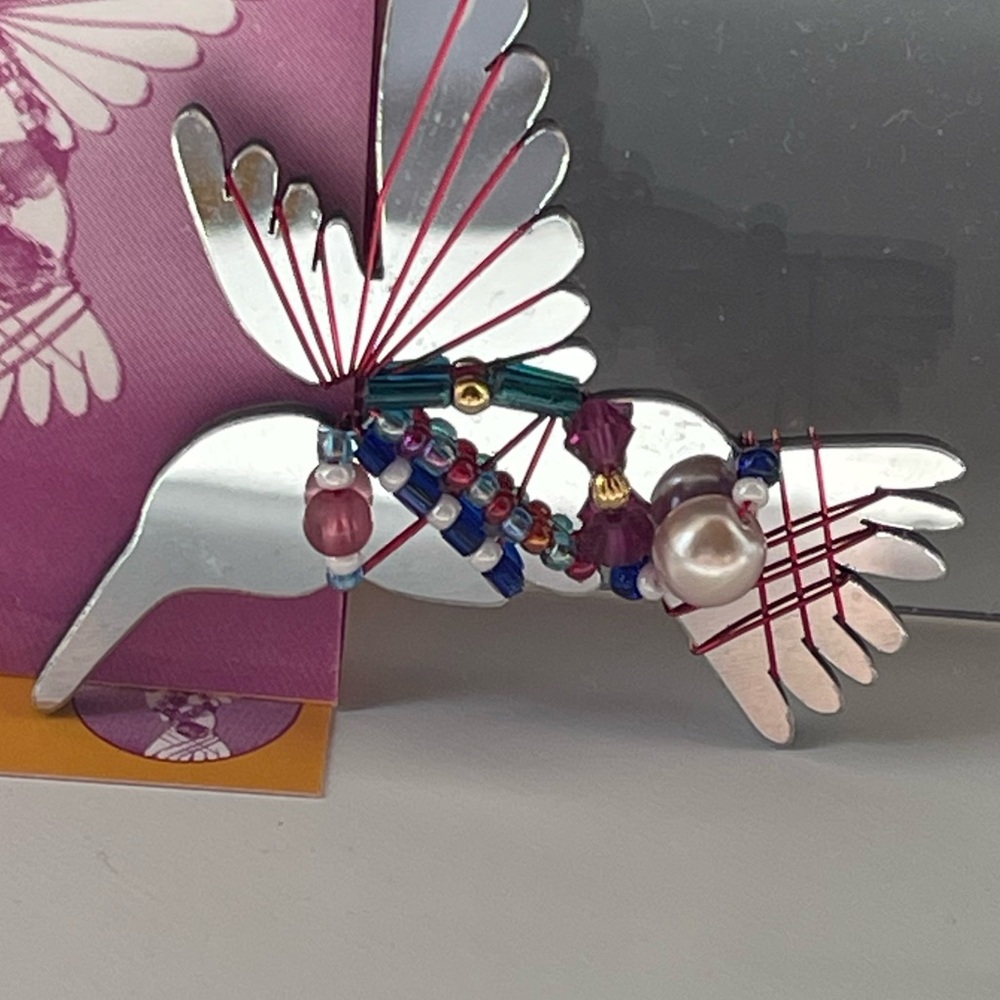 Signed Liztech 2010 Hummingbird Statement Brooch